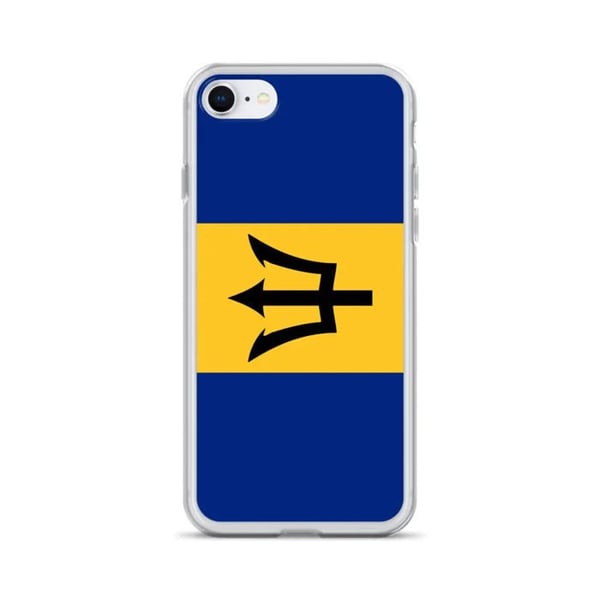 Mobilskal – Barbados flagga – Kompatibel med iPhone 8 – Mjuk skydd – Stötresistent – Silikon – Pixelforma