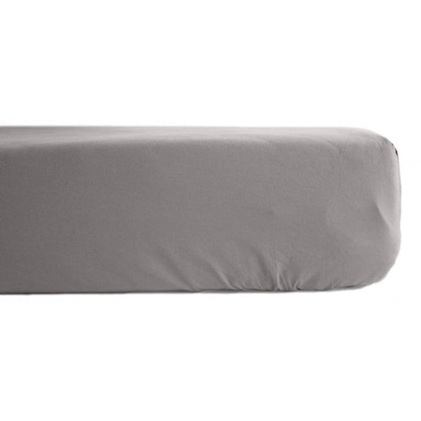 Drap housse i percale av 100% kammad bomull, 80 trådar/cm² med ett hörn på 35 cm Vent du sud - Cendre - 80 x 200 cm med hörn på 35