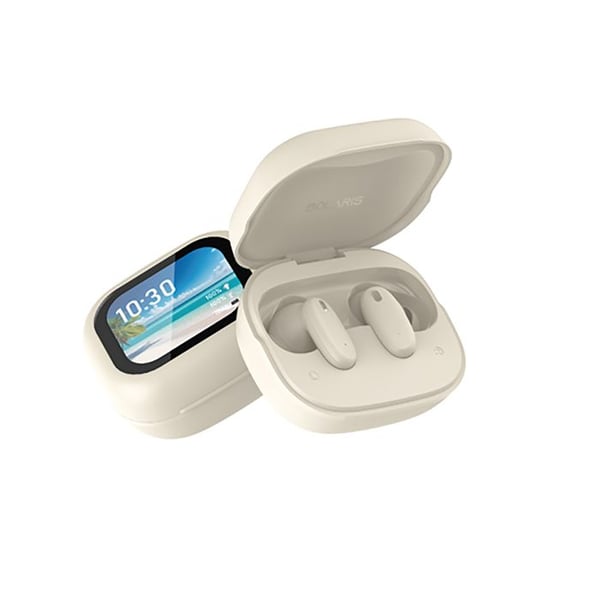 TWS Bluetooth 5.4 hörlurar med LCD-skärm Braga ANC brusreducering beige