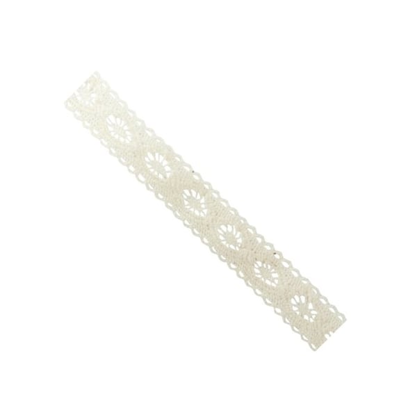 MégaCréa DIY - Spetsband i oblekt bomull rosett 1,5 cm x 2 m