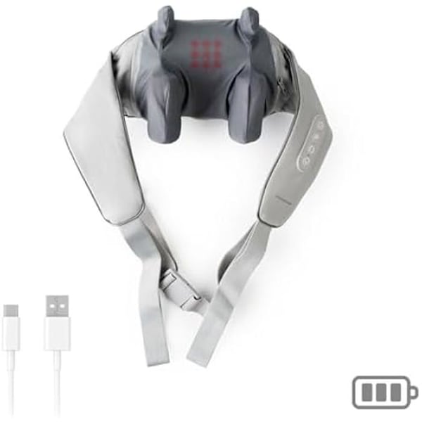 Nacke- och ryggmassageapparat 6D - INNOVAGOODS - Uppladdningsbar - 3 hastigheter - 3 lägen - Värme