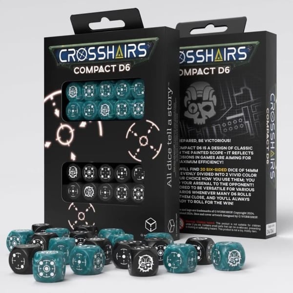 Tärningsspel - Q WORKSHOP - CROSSHAIRS COMPACT D6 - 20 polyhedral tärningar - Blandad - Inomhus