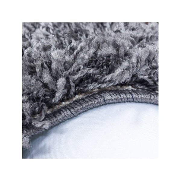 Mjuk och fluffig shaggy matta 30 mm för vardagsrum och sovrum (Dimension: 120 cm rund - Färg: Grå)