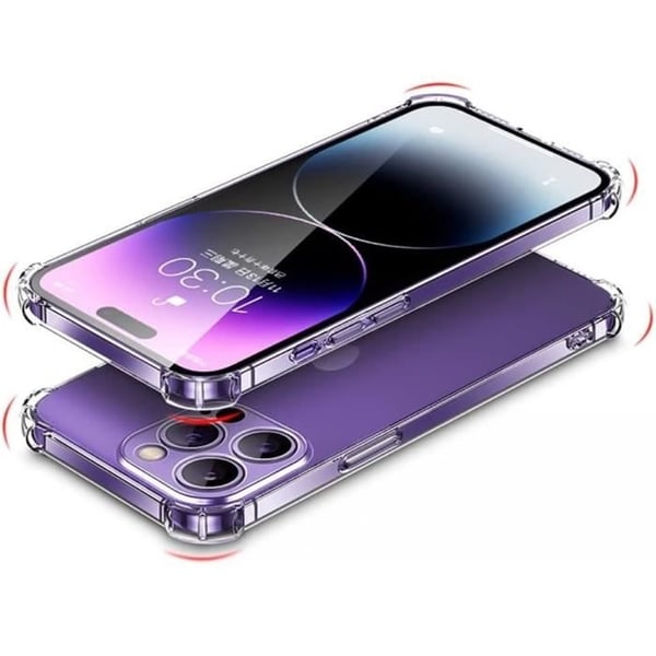 Fodral till iPhone 15 PRO - Stötsäkert, skyddande, mjukt silikon, transparent Phonillico®