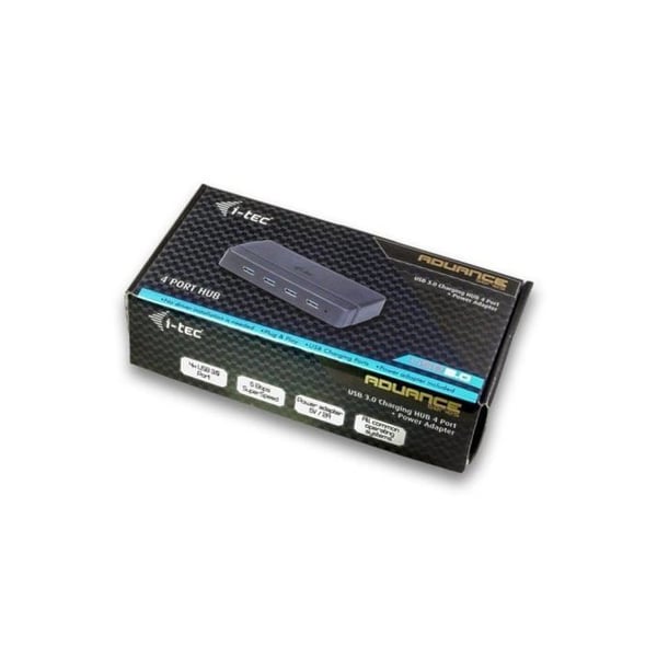 Concentrator (hub) - I-TEC - USB 3.0 Charging Hub 4 Usb 3.0 Hub 4Port Med Power Ad - 4 porte - Sort