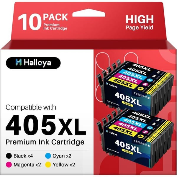 Kompatibla bläckpatroner - EDILIQ - 10-pack - 405XL - Svart, Cyan, Magenta, Gul - 1100 sidor