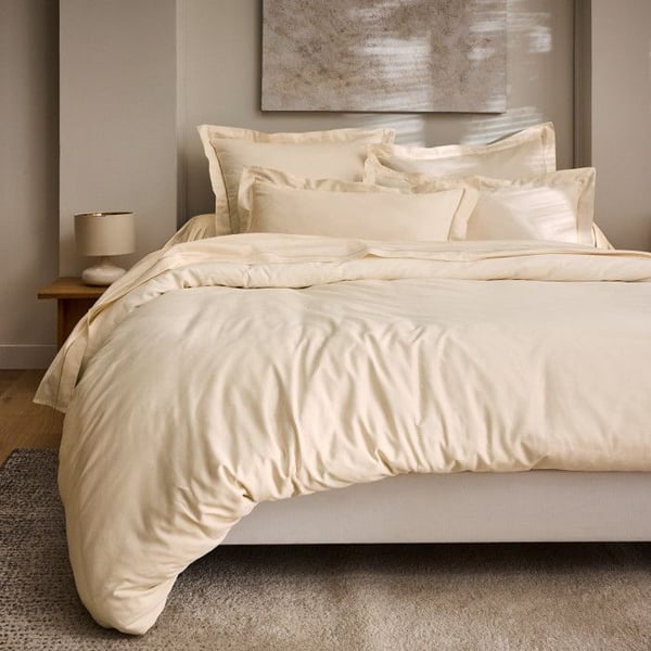 Kuddfodral "Prestige" 100% Satin av kammad bomull 120 trådar/cm² Ren bomull - Prestige Crème - Kuddfodral 50 x 70 cm volang