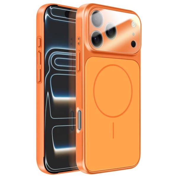 MagSafe-skal för iPhone 17 Pro Hårt med Glas Skydd Kamera Orange