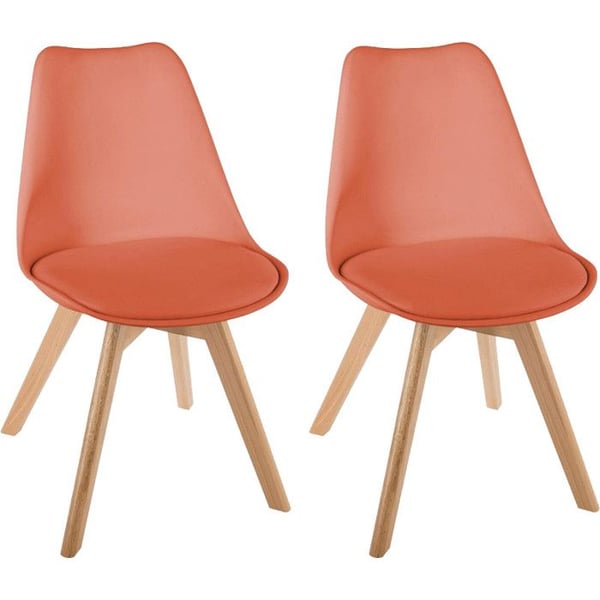 Set med 2 Baya Atmosphera-stolar i skandinavisk stil - Terracotta