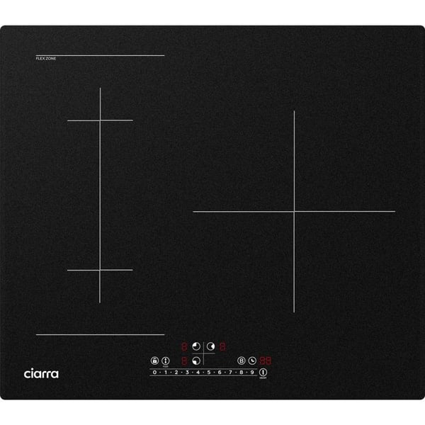CIARRA Häll 3 brännare 6500W Boosters Zon Modulerbar 9 effektnivåer Induktionshäll 59cm CD3BFBIH