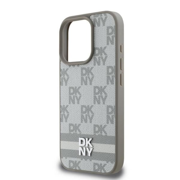 Coque för iPhone 16 Pro - DKNY - Elegant - Antisklip - Mönster i rutigt och ränder