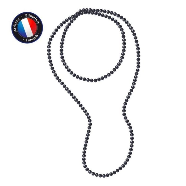 Sautoir - PERLINEA - Sötvattenspärla AAA+ - Svart - 120 cm - Kvinna