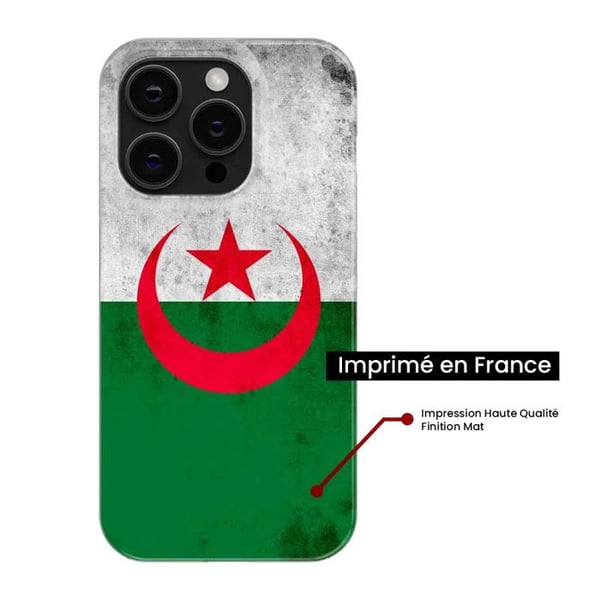 1001Coques - Silikonfodral kompatibelt med Samsung Galaxy S24 - Mönster Algeriets flagga - Originaldesign tryckt i Frankrike