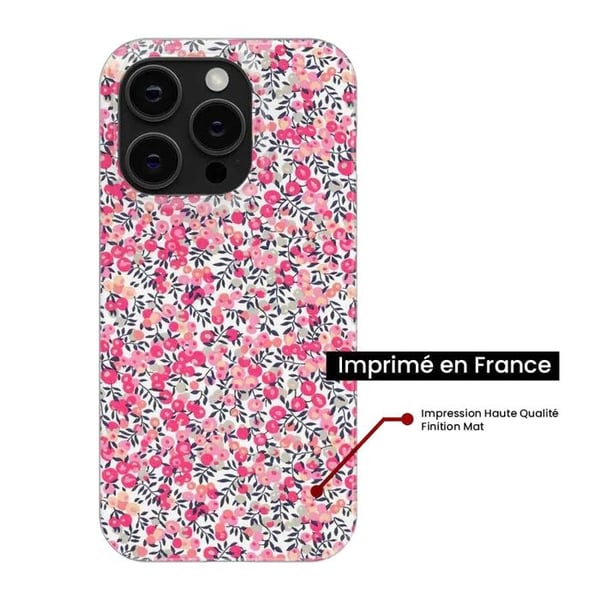 1001Coques - Silikonfodral kompatibelt med Xiaomi Mi Note 10 Lite - Liberty Wiltshire Rose-mönster - Originaldesign tryckt i Frankrike