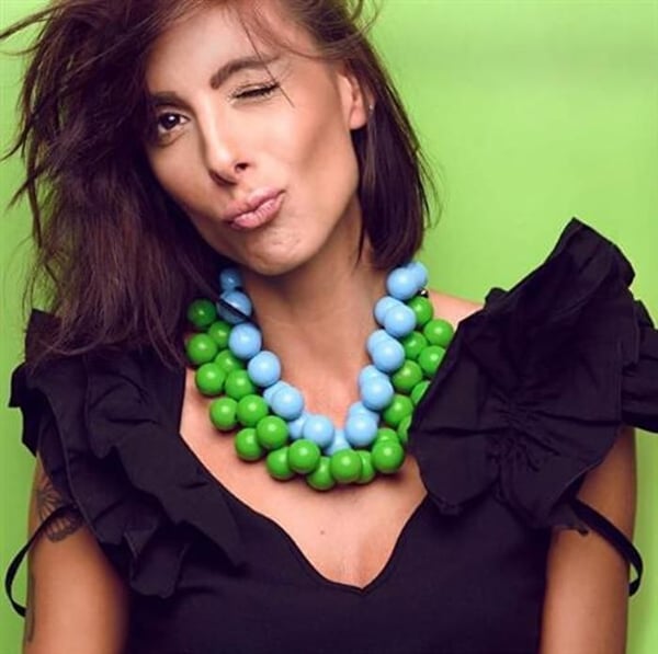 Collier - BALLSMANIA - C206 - Olivgrön - Nickelfri - Giftfria färgämnen