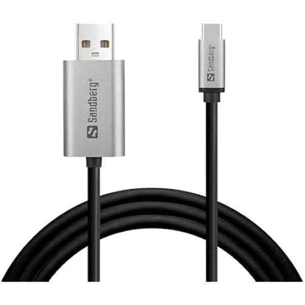 USB-C till DisplayPort - SANDBERG - 2M - Svart - Högkvalitativ överföring