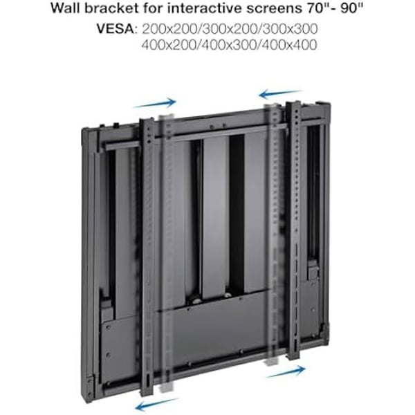 TOOQ LPHA7090 - Justerbart Pixel väggfäste för 70" till 90" interaktiva skärmar, svart