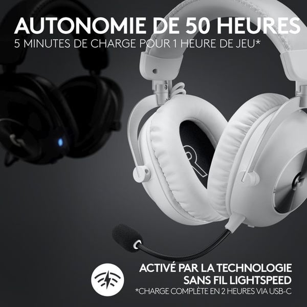Gaming headset - Trådlös - Logitech G - Pro X 2 - Bluetooth - PS5, PS4, PC - Vit
