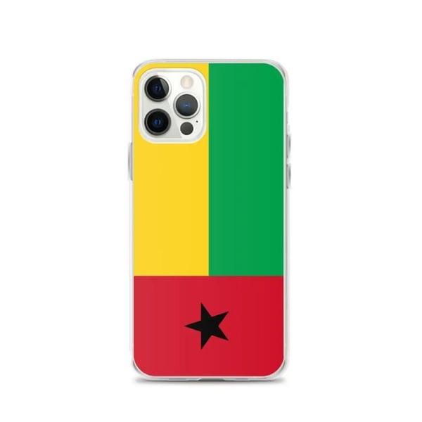 Mobilskal – Guinea-Bissau flagga – Kompatibel med iPhone 12 Pro – Mjukt fodral – Slitstarkt och stöttåligt – Pixelforma