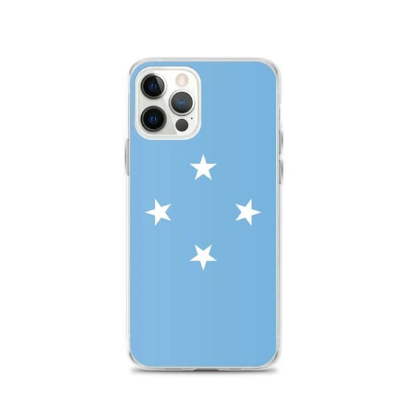 Mobilskal - PIXELFORMA - Mikronesienflagga - Kompatibel med iPhone 12 Pro - Flexibel - Slitstark och Stötresistent