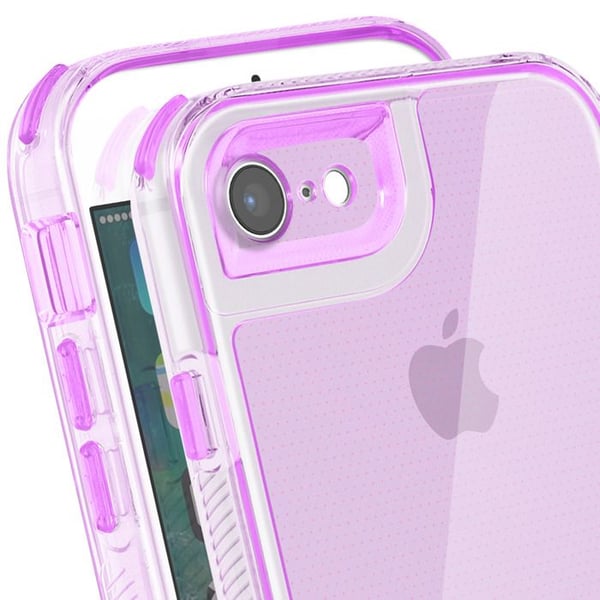Coque för iPhone 7 / 8 / SE 2022 Bi-Material Design Texturerad Antirutscht Violet