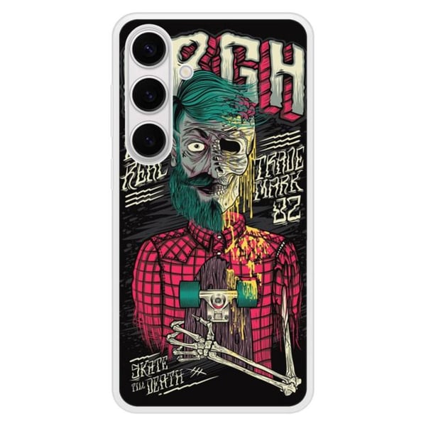 Coque i förstärkt silikon med tryck kompatibel med Samsung Galaxy S24 Plus Skull Urgh