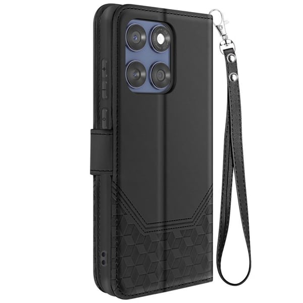 Hölster för Motorola Edge 60 - 3D Plånbok Svart - 3 kortfack - RFID-skydd - Videoställning Hölster för Motorola Edge 60 - 3D Plånbok Svart - 3 kortfack - RFID-skydd - Videoställning