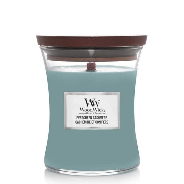 CANDELA CLESSIDRA MEDIA MEDIUM TIMMERSKAP EVERGREEN CASHMERE WOODWICK