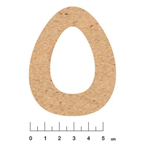 Terre & Bois Créations - MDF trä bokstäver med klister 7,5cm Bokstav O