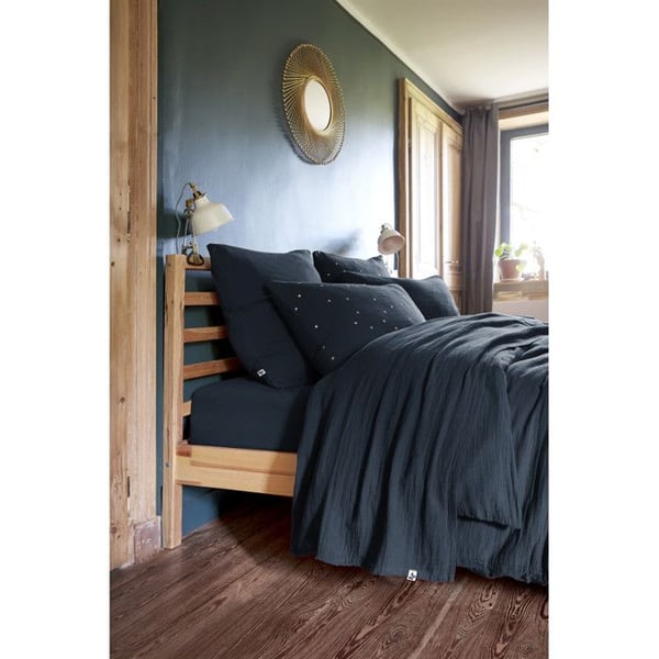Parure av sängkläder 4 delar & 5 delar "Gaïa" Gaze av bomull - Gaïa Midnatt - Parure av sängkläder 4 delar (1 platt lakan 270 x 300 + 1 påslakan)