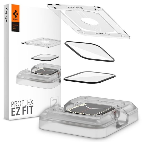 Spigen Proflex EZ FIT - Skärmskydd för Apple Watch 8/7 41mm (2 st) - Vit