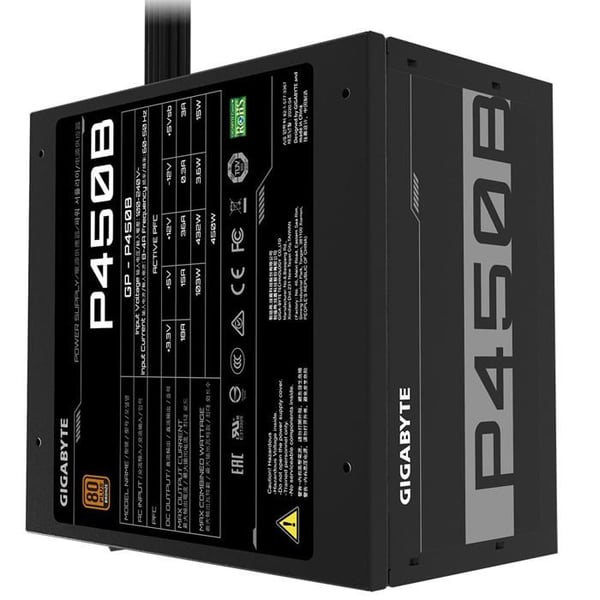 Strømforsyning - GIGABYTE - GP-P450B - 450W - 80+ Bronze - Stille 120mm blæser