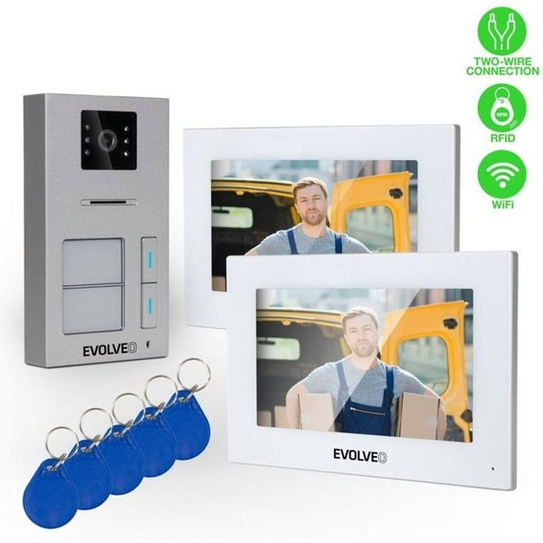 EVOLVEO DoorPhone AP2-2 kablet videotelefon til to lejligheder med app