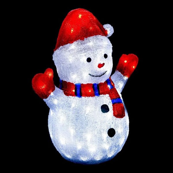 Utebelysande snögubbe H48cm 90 LED med solpanel Feeric lights & christmas