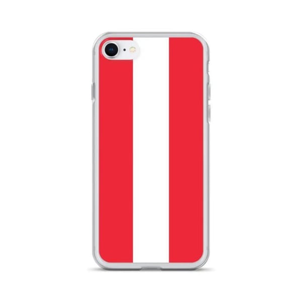 iPhone-fodral - Österrikiskt flagga - iPhone 8 Plus - Flexibel - Flerfärgad - Transparent silikon