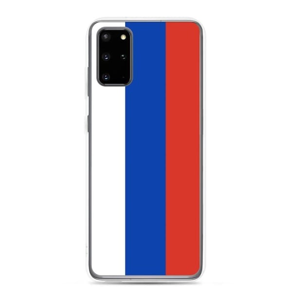 Mobilskal – Rysslands flagga – Kompatibel med Samsung Galaxy S20 Ultra – Mjukt fodral – Stöttålig och chockresistent – Pixelforma