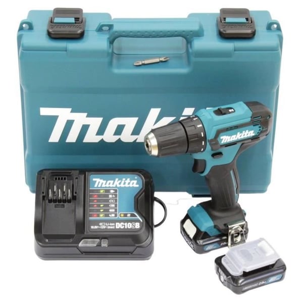 Sladdlös borrmaskin - Makita - DF333DSAE - 2 laddningsbara batterier - 10,8 V - 2Ah