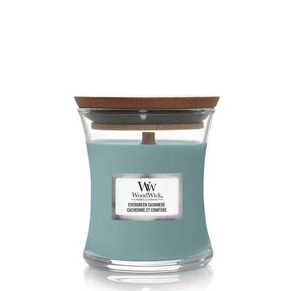 CANDELA CLESSIDRA TIMMERGLAS MINI BURK EVIG GRÖN CASHMERE WOODWICK