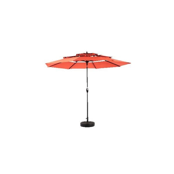 Rektangulær udendørs parasol med dobbelt side på 4,5 m med håndsving (orange) (uden fod)