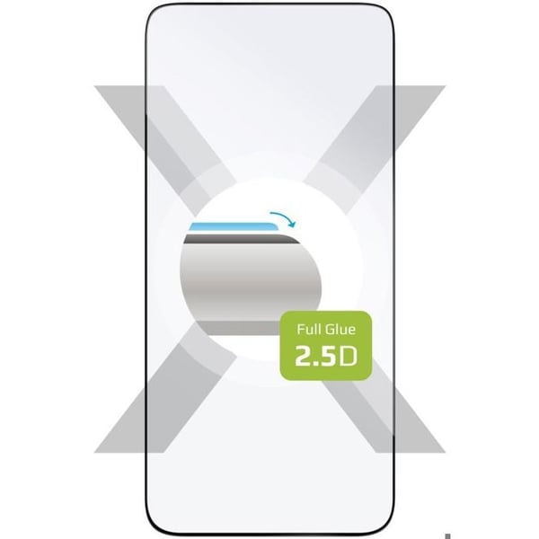 FIXÉ FullGlue-Cover för Samsung Galaxy S24/S25 med stöd för inbäddad läsare i svart skärm