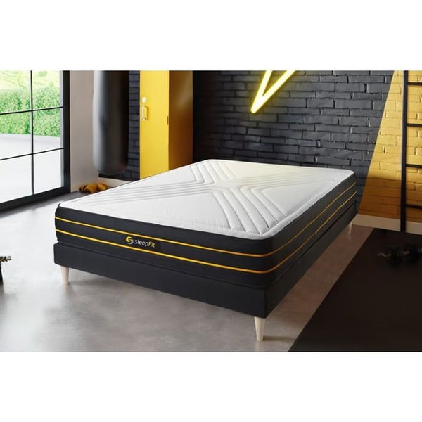 ULTRA madrasset + svart bas 140 x 190 cm - Resår - Balanserad - Pocketfjädrar