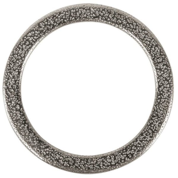 Smycke ring, metall, platt, 37mm hamrad, 1st., silver