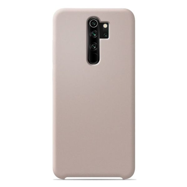 Siliconefodral Soft Touch - Xiaomi - Redmi Note 8 Pro - Sandrosé - Stötabsorberande - Trådlös laddning