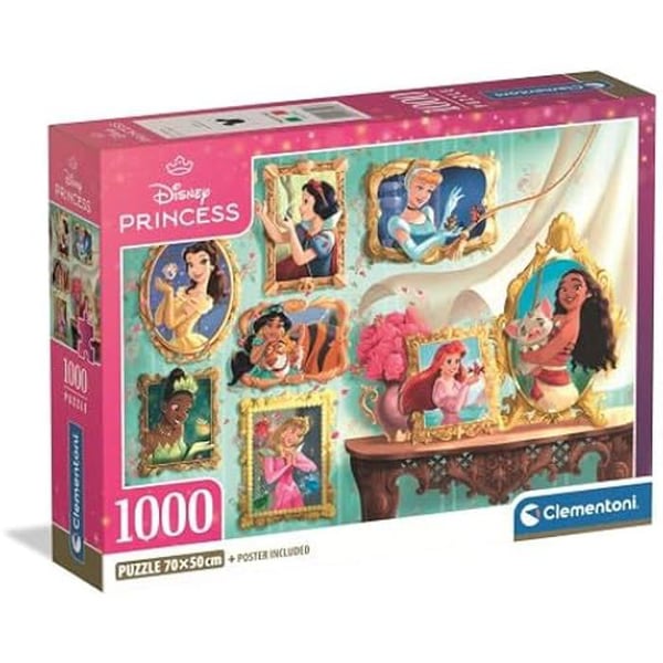 Pussel - CLEMENTONI - Disney Princess - 1000 Bitar - Ekologisk - Tillverkad i Italien