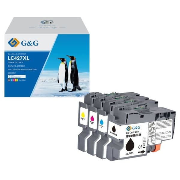 G&G LC427XL - 4 kompatibla bläckpatroner för Brother LC-427 LC-427XL - För HL-J6010DW, MFC-J5955DW, J6955DW, J6957DW, J6959DW