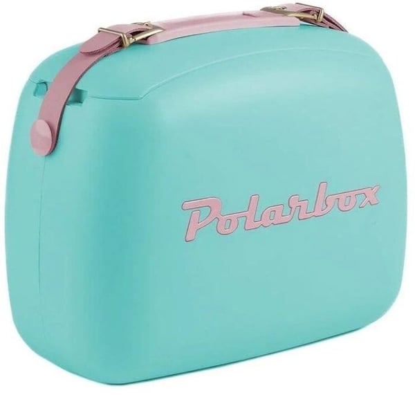 Isolerad väska - POLARBOX - GRÖN KYLVÄSKA - 6L - Äkta läder - Vintage design 60-tal