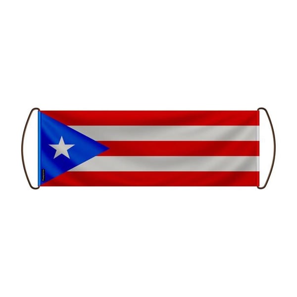 Rullbanner – Puerto Ricos flagga – 17 x 50 cm – Polyester – Handflagga – Pixelforma