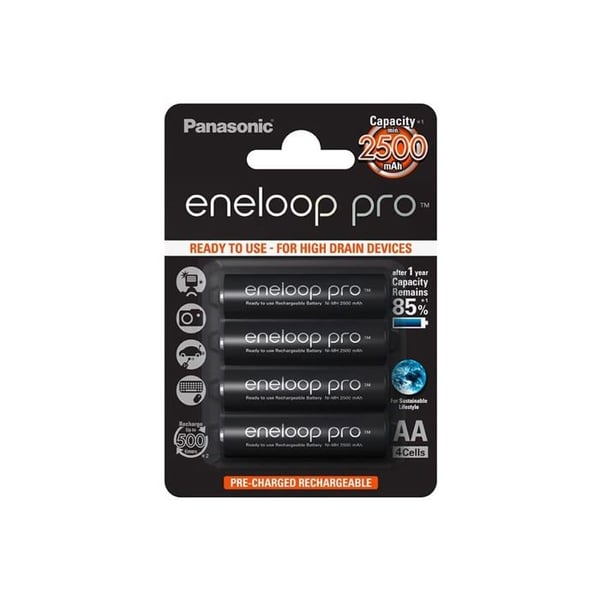 Batterier "NiMH Eneloop Pro" (AA) med 2500mAh - 4 stycken
