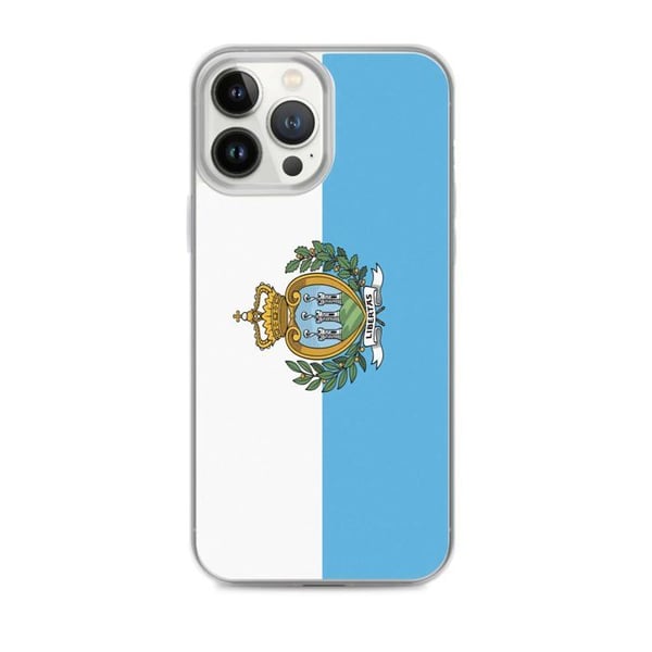 Telefonfodral - PIXELFORMA - San Marinos flagga - Kompatibel med iPhone 13 Pro Max - Flexibel - Stötabsorberande