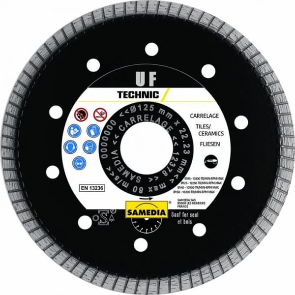 Technic Uf Diamond Disc -- Samedia - Ø 125 mm / AL: 22,23 mm / Höjd. segment: 8 mm Technic Uf Diamond Disc -- Samedia - Ø 125 mm / AL: 22,23 mm / Höjd. segment: 8 mm
